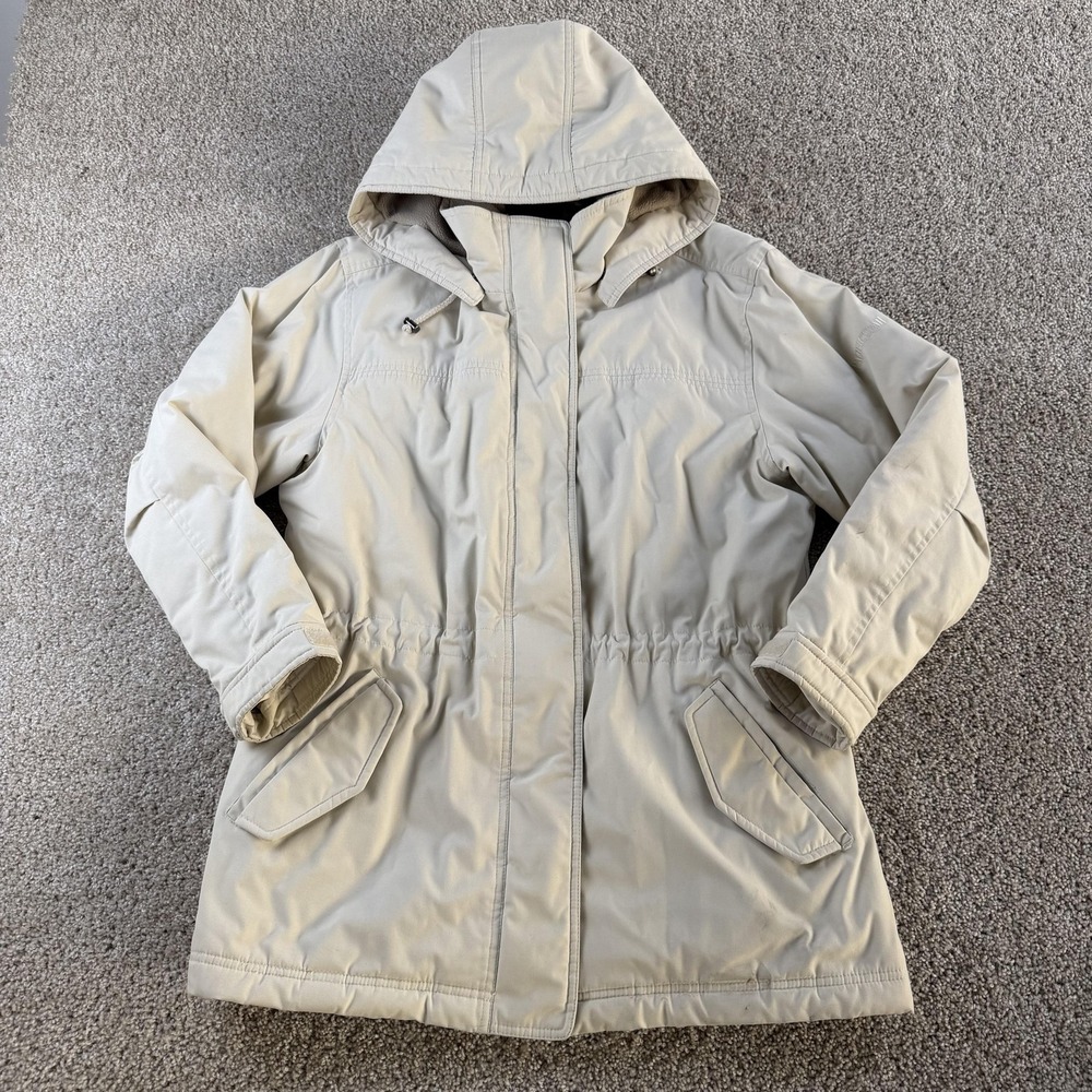 Pacific Trail Parka Coat Womens Medium Beige Hooded Insulated Pockets Warm